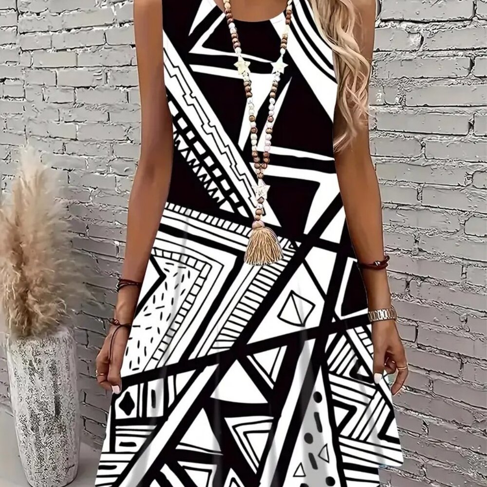 Geometric Tank Dress - XXL - NEW